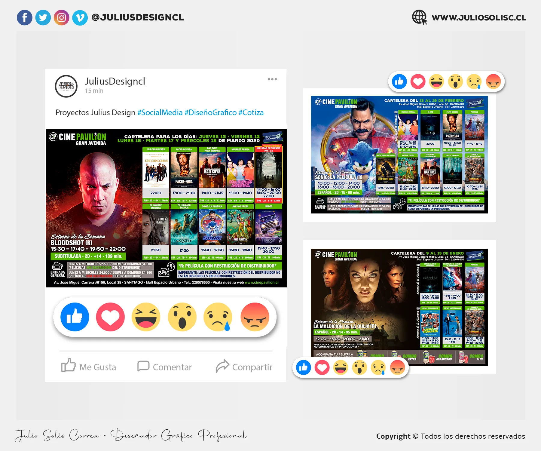 Post rrss Cine Pavilion cartelera